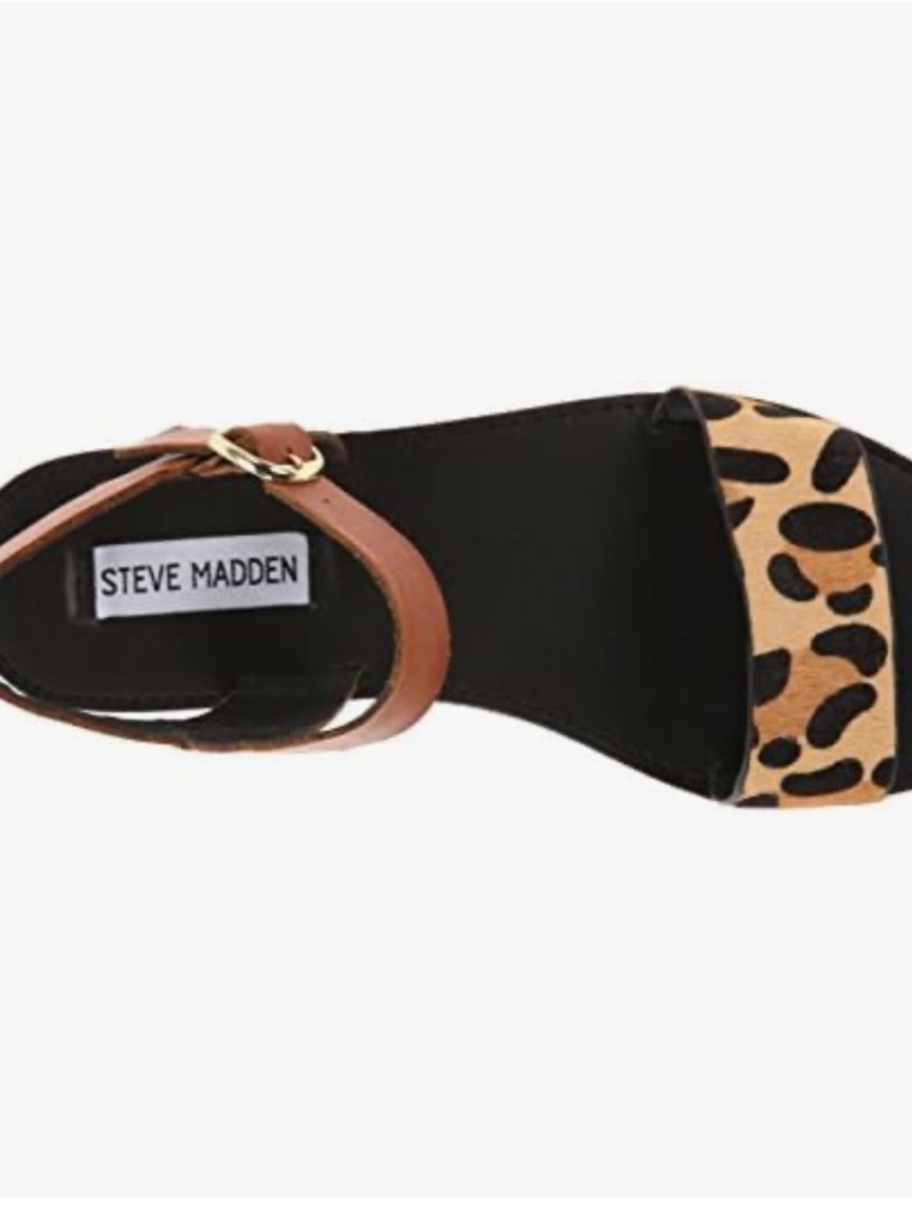 Steve Madden Leopard Front Strap Sandal in Brown and Black